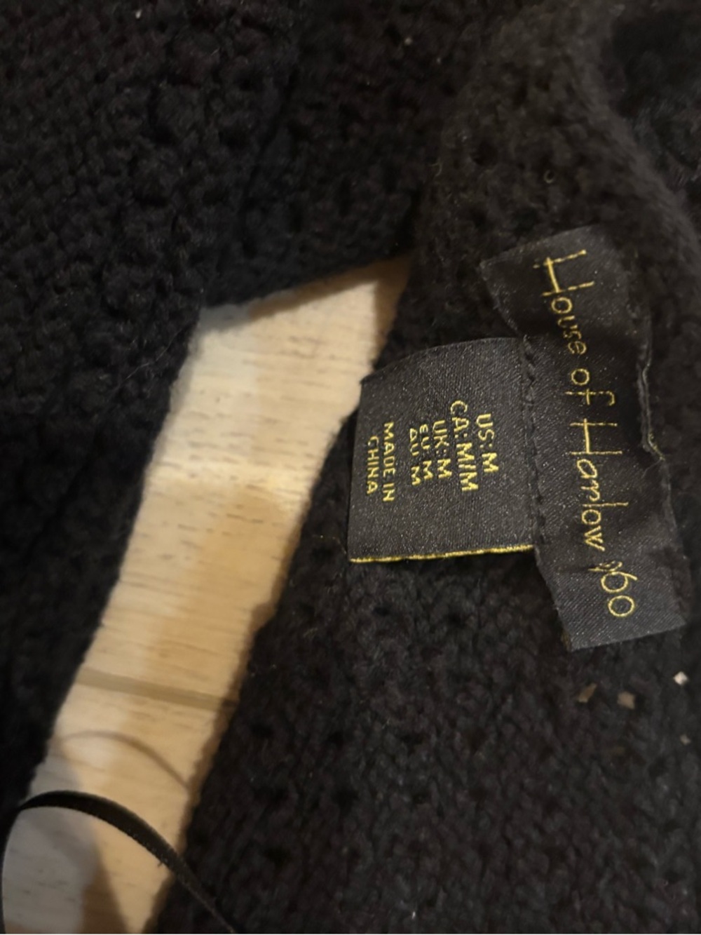 House of Harlow 1960 Black Knit Midi Skirt with Ribbed Texture - Picture 7 of 7